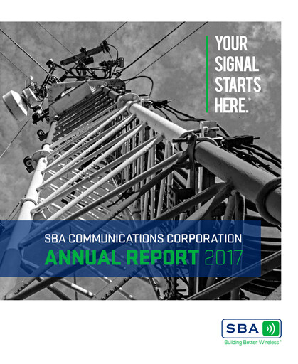 Miniature SBA Communications Rapport annuel 2017