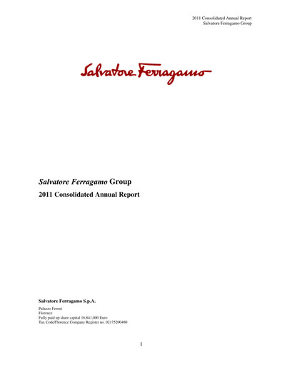 Thumbnail Salvatore Ferragamo Annual Report 2011