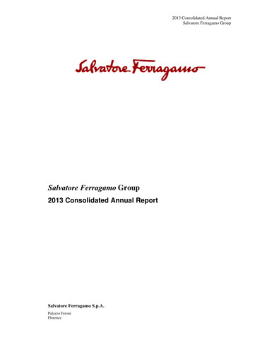Thumbnail Salvatore Ferragamo Annual Report 2013