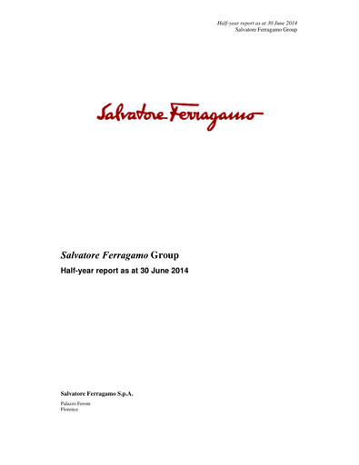 Thumbnail Salvatore Ferragamo Half-year Report 2014-h1