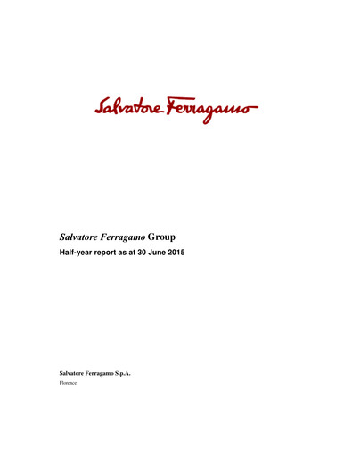 Thumbnail Salvatore Ferragamo Half-year Report 2015-h1