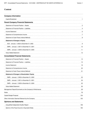 Thumbnail Celesc (Centrais Elétricas de Santa Catarina) Financial Statement 2022