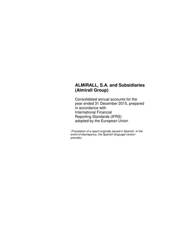 Thumbnail Almirall Financial Statement 2015