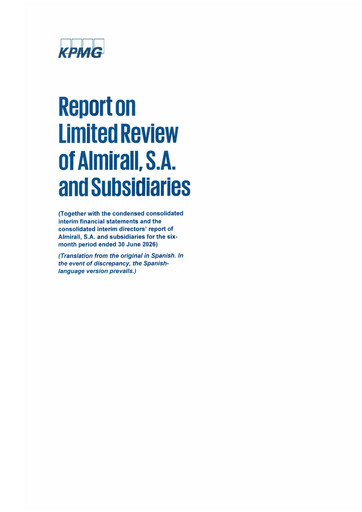 Miniature Almirall Rapport semestriel 2026-h1