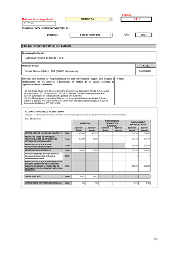 Miniature Almirall Rapport trimestriel 2007-q3