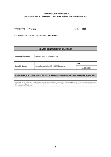 Miniature Almirall Rapport trimestriel 2009-q1