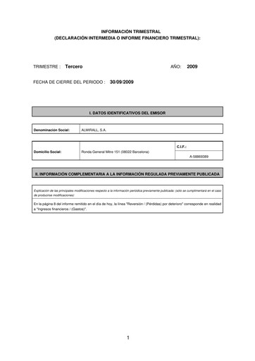 Miniature Almirall Rapport trimestriel 2009-q3