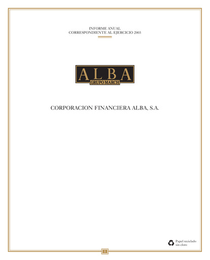 Thumbnail Corporación Financiera Alba Annual Report 2003