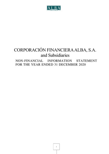 Thumbnail Corporación Financiera Alba ESG Report 2020