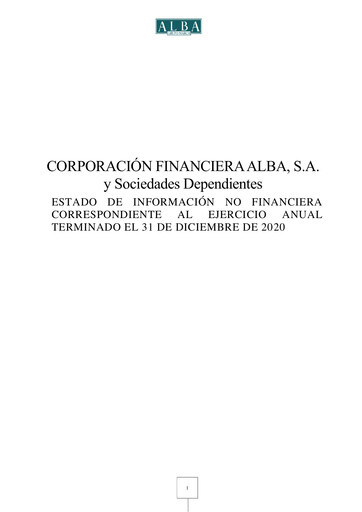 Thumbnail Corporación Financiera Alba ESG Report 2020