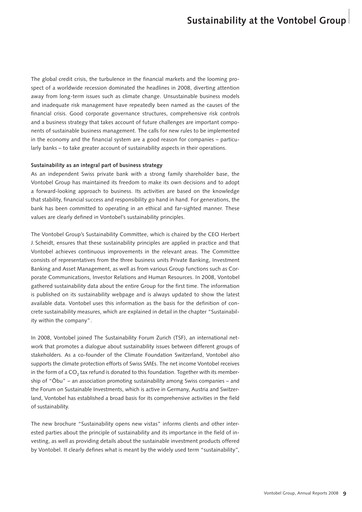 Thumbnail Vontobel Sustainability Report 2008