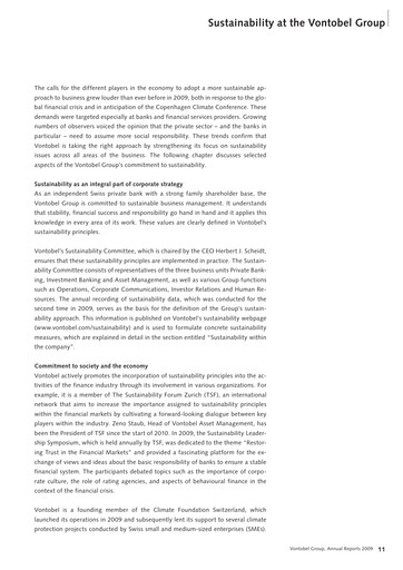 Thumbnail Vontobel Sustainability Report 2009