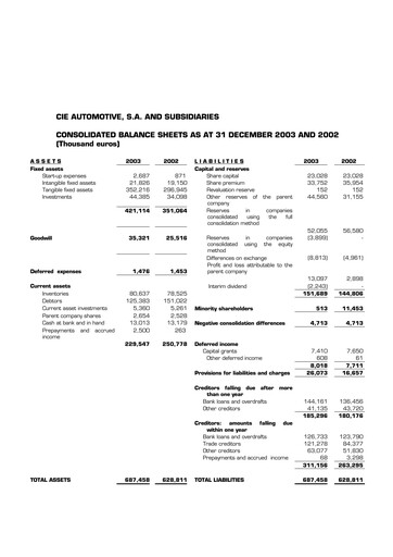 Thumbnail CIE Automotive
 Financial Statement 2003