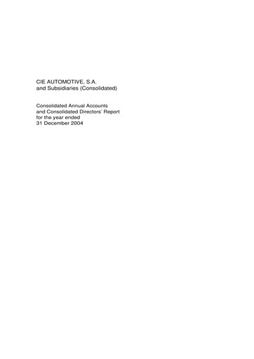 Thumbnail CIE Automotive
 Financial Statement 2004