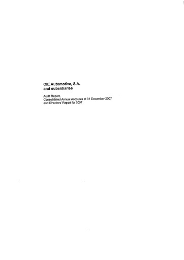 Thumbnail CIE Automotive
 Financial Statement 2007