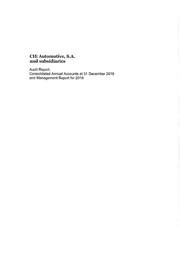 Thumbnail CIE Automotive
 Financial Statement 2019