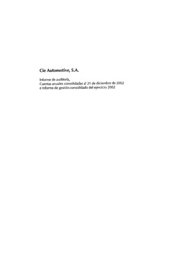 Thumbnail CIE Automotive
 Financial Statement 2002