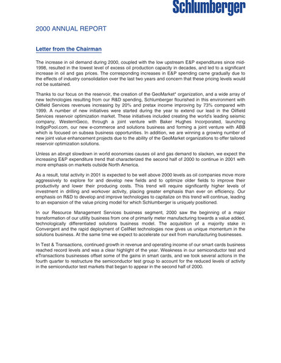 Thumbnail SLB (Schlumberger) Annual Report 2000