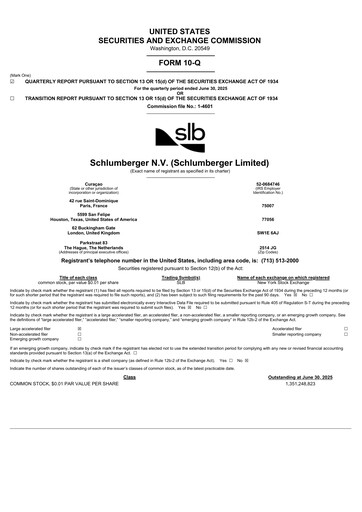 Miniature SLB (Schlumberger) Rapport trimestriel 2025-q2