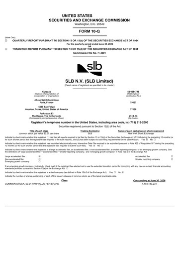 Thumbnail SLB (Schlumberger) Quarterly Report 2026-q2
