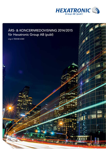 Thumbnail Hexatronic Group AB Annual Report 2014-2015