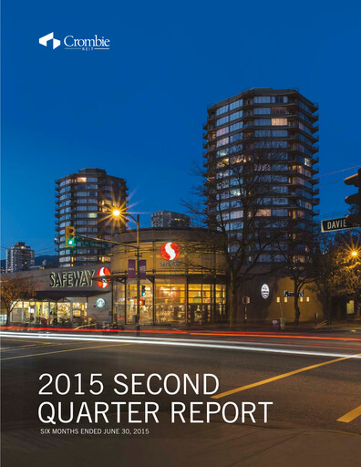 Thumbnail Crombie Real Estate Investment Trust Quarterly Report 2015-q2