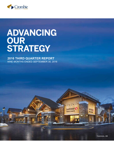 Thumbnail Crombie Real Estate Investment Trust Quarterly Report 2016-q3