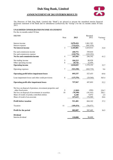Vorschaubild Dah Sing Banking Group Halbjahresbericht 2013-h1