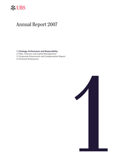 Thumbnail UBS Annual Report 2007