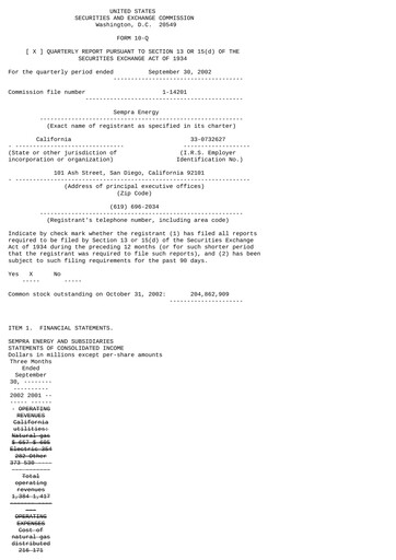 Thumbnail Sempra Quarterly Report 2002-q3