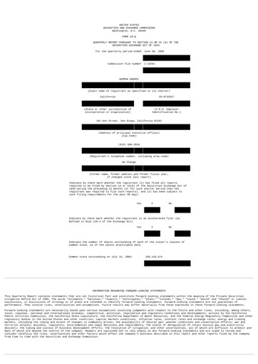 Thumbnail Sempra Quarterly Report 2005-q2