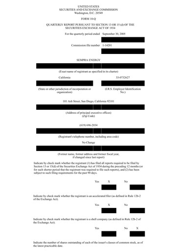 Thumbnail Sempra Quarterly Report 2005-q3