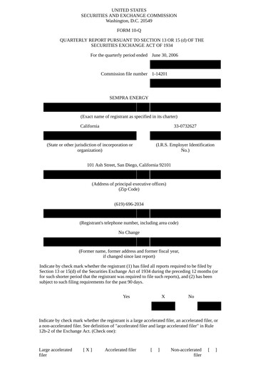 Thumbnail Sempra Quarterly Report 2006-q2