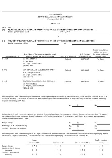 Thumbnail Sempra Quarterly Report 2012-q1