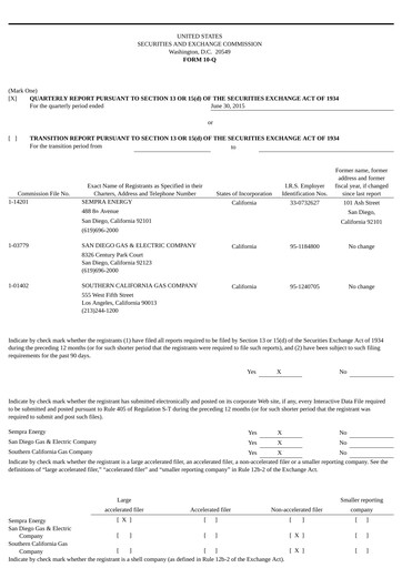 Thumbnail Sempra Quarterly Report 2015-q2