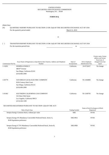 Thumbnail Sempra Quarterly Report 2019-q1