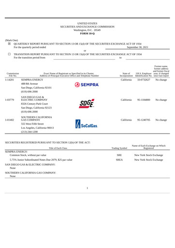 Thumbnail Sempra Quarterly Report 2021-q3