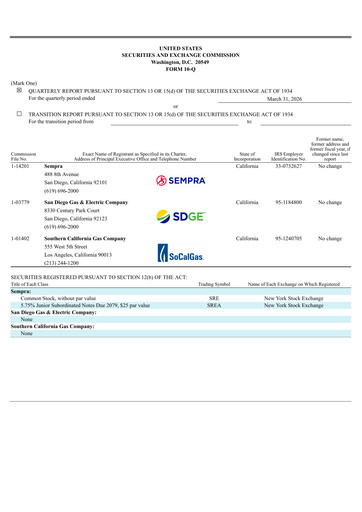 Thumbnail Sempra Quarterly Report 2026-q1