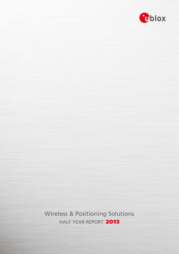 Thumbnail u-blox
 Half-year Report 2013-h1