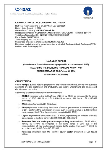 Thumbnail Romgaz Half-year Report 2014-h1