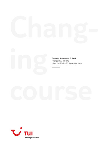 Thumbnail TUI Financial Statement 2013