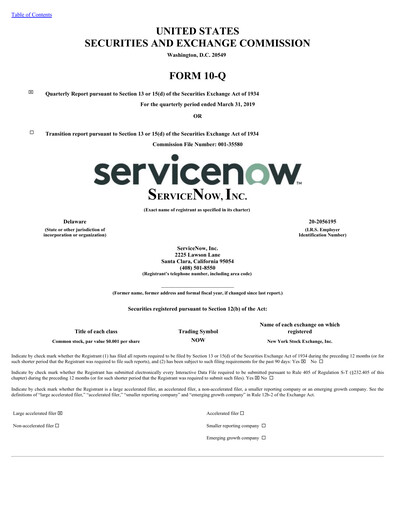 Thumbnail ServiceNow Quarterly Report 2019-q1