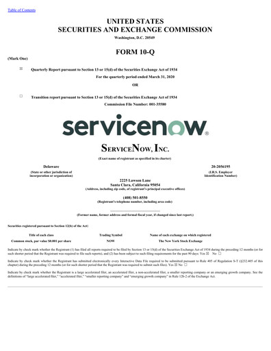 Thumbnail ServiceNow Quarterly Report 2020-q1