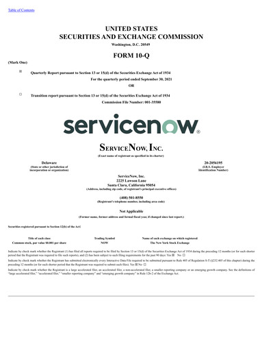 Thumbnail ServiceNow Quarterly Report 2021-q3
