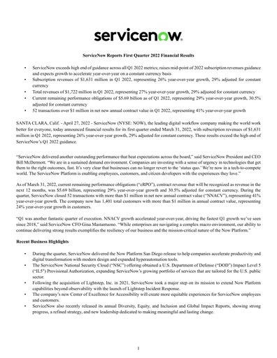 Vorschaubild ServiceNow Quartalsbericht 2022-q1