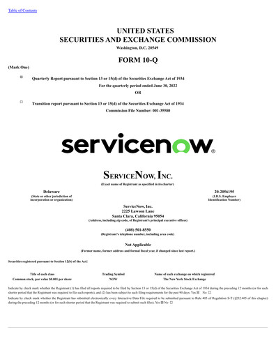 Thumbnail ServiceNow Quarterly Report 2022-q2