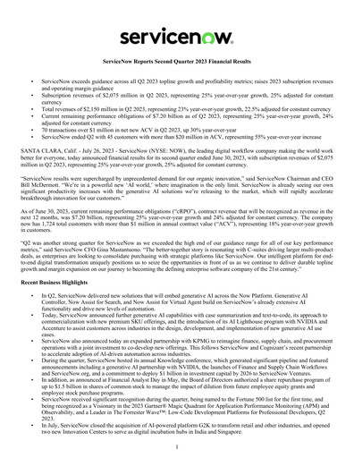 Vorschaubild ServiceNow Quartalsbericht 2023-q2