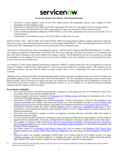 Vorschaubild ServiceNow Quartalsbericht 2024-q1