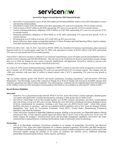 Vorschaubild ServiceNow Quartalsbericht 2024-q2