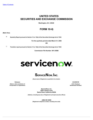 Thumbnail ServiceNow Quarterly Report 2026-q1